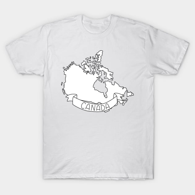 Canada Home Country Map Outline T-Shirt by Sofia Sava